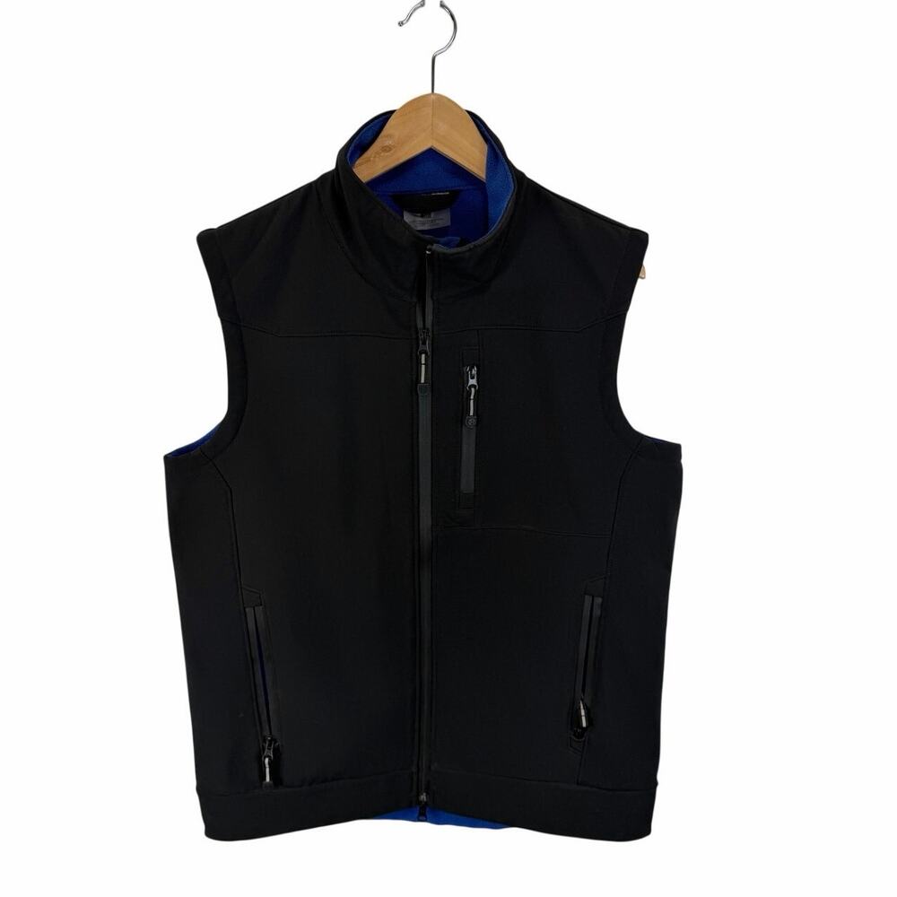 Roper Western Softshell Vest Size Medium Fleece Lined Black Blue